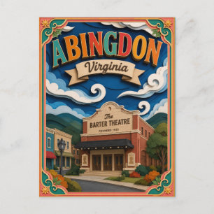 PopCut States Abingdon Virginia Paper Art Postcard