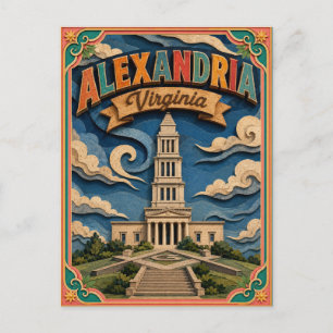 PopCut States Alexandria Virginia Paper Art Postcard