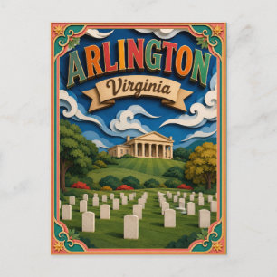 PopCut States Arlington Virginia Paper Art Postcard