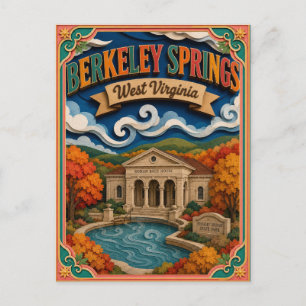 PopCut States Berkeley Springs West Virginia Art Postcard