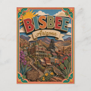 PopCut States Bisbee Arizona Paper Art Postcard