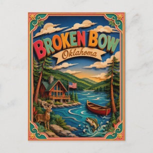 PopCut States Broken Bow Oklahoma Paper Art Postcard