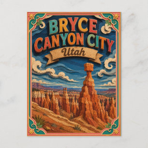 PopCut States Bryce Canyon City Utah Paper Art Postcard