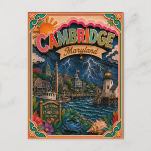 PopCut States Cambridge Maryland Paper Art Postcard