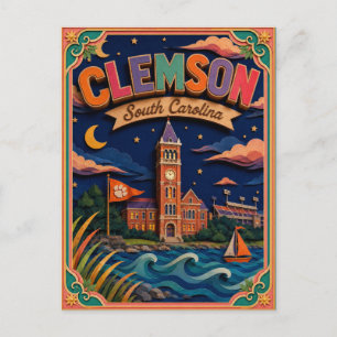 PopCut States Clemson South Carolina Paper Art Postcard