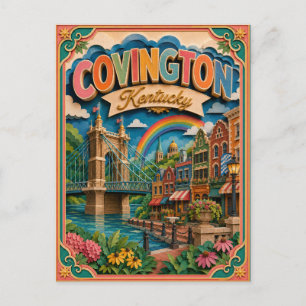 PopCut States Covington Kentucky Paper Art Postcard