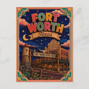 PopCut States Fort Worth Texas Paper Art Postcard