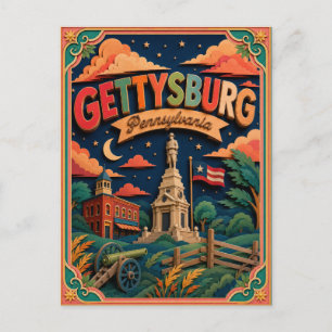 PopCut States Gettysburg Pennsylvania Paper Art Postcard