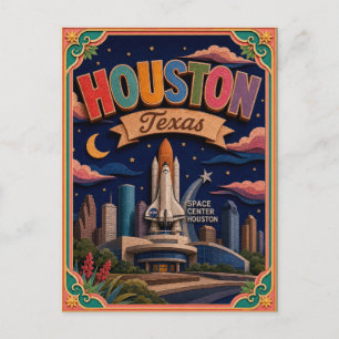 PopCut States Houston Texas Paper Art Postcard