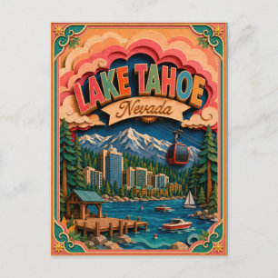 PopCut States Lake Tahoe Nevada Paper Art Postcard