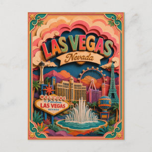 PopCut States Las Vegas Nevada Paper Art Postcard