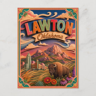 PopCut States Lawton Oklahoma Paper Art Postcard