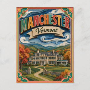 PopCut States Manchester Vermont Paper Art Postcard