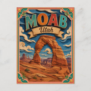 PopCut States Moab Utah Paper Art Postcard