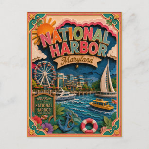 PopCut States National Harbour Maryland Paper Art Postcard