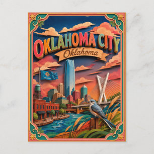 PopCut States Oklahoma City Oklahoma Paper Art Postcard