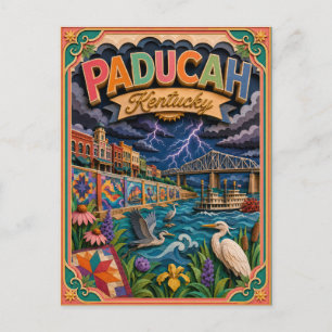PopCut States Paducah Kentucky Paper Art Postcard