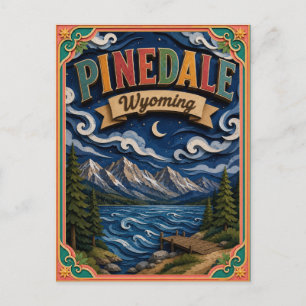 PopCut States Pinedale Wyoming Paper Art Postcard