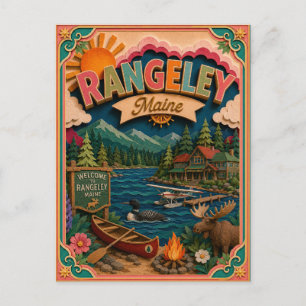 PopCut States Rangeley Maine Paper Art Postcard