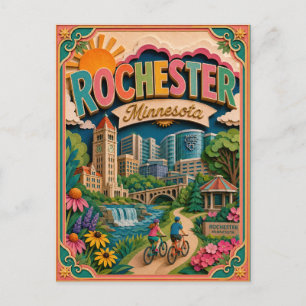 PopCut States Rochester Minnesota Paper Art Postcard
