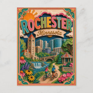 PopCut States Rochester Minnesota Paper Art Postcard