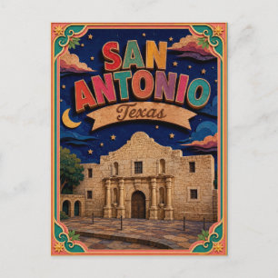 PopCut States San Antonio Texas Paper Art Postcard