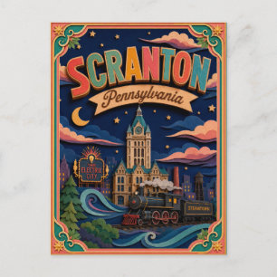 PopCut States Scranton Pennsylvania Paper Art Postcard