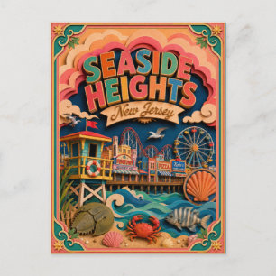 PopCut States Seaside Heights New Jersey Paper Art Postcard