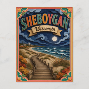 PopCut States Sheboygan Wisconsin Paper Art Postcard