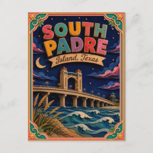 PopCut States South Padre Island Texas Paper Art Postcard