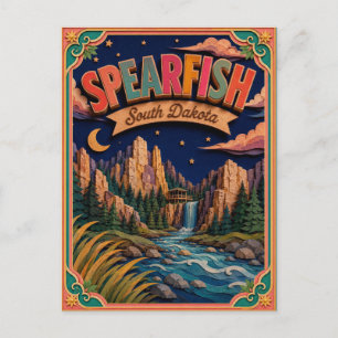 PopCut States Spearfish South Dakota Paper Art Postcard
