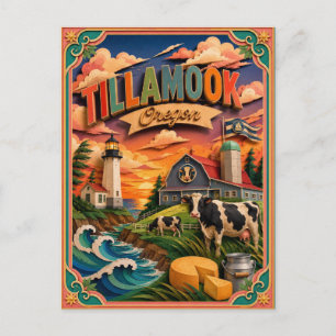 PopCut States Tillamook Oregon Paper Art Postcard