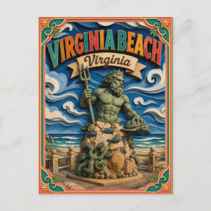 PopCut States Virginia Beach Virginia Paper Art Postcard