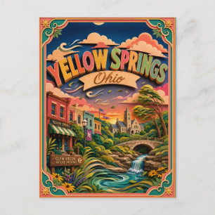 PopCut States Yellow Springs Ohio Paper Art Postcard