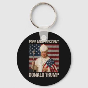 Pope And President Donald Trump  Key Ring