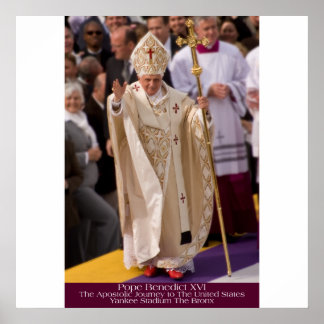 Pope Benedict XVI - Bronx NY  GDeAcosta Portrait Poster