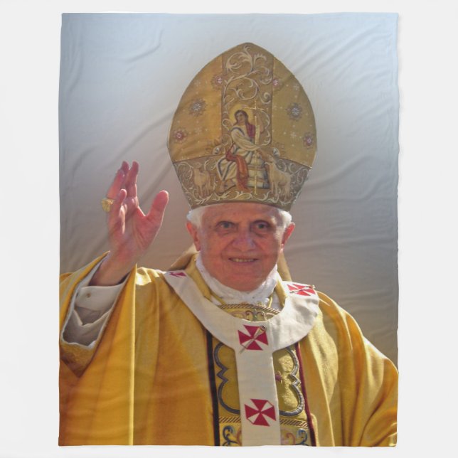 POPE BENEDICT XVI Fleece Blanket (Front)