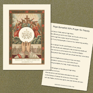 Pope Benedict XVI Prayer for Priests Card