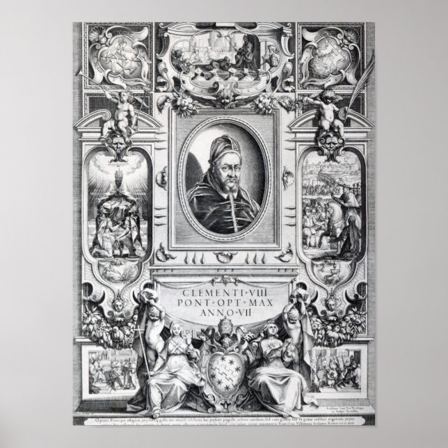 Pope Clement VIII, surrounded Poster (Front)
