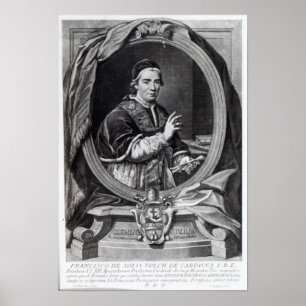 Pope Clement XIV, engraved by Domencio Cunego Poster