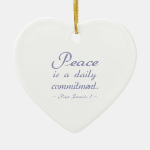Pope Francis Peace Commitment Ceramic Tree Decoration