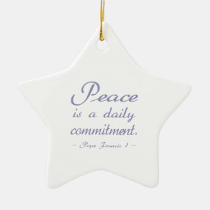 Pope Francis Peace Commitment Ceramic Tree Decoration