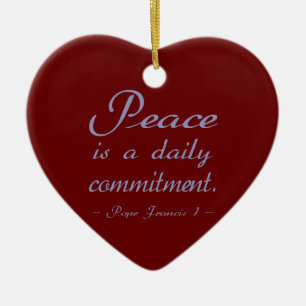Pope Francis Peace Commitment Ceramic Tree Decoration