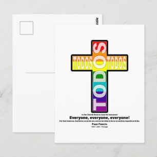 Pope Francis quote. Inclusive church for LGBTQIA Postcard