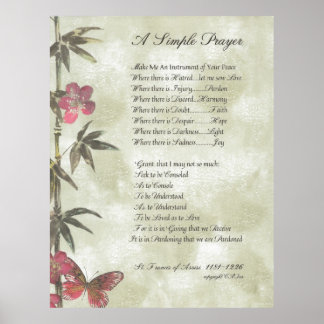 POPE FRANCIS=ST. FRANCIS SIMPLE PRAYER=Bamboo2 Poster