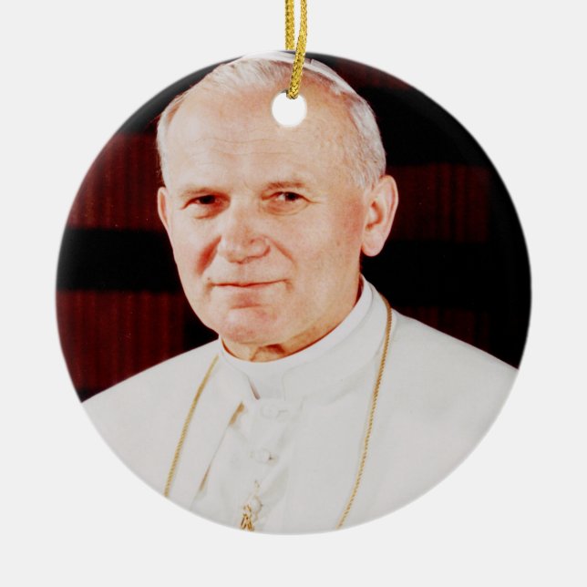 Pope John Paul II Ceramic Ornament (Front)