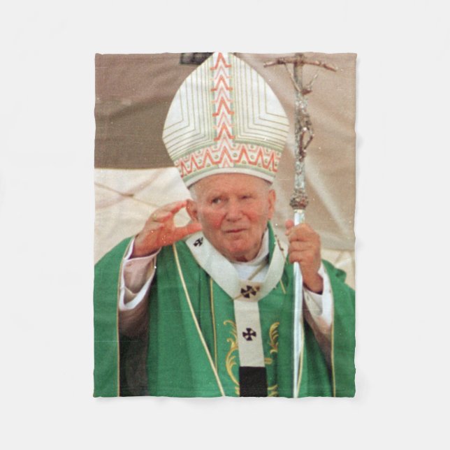 Pope John Paul II Fleece Blanket (Front)