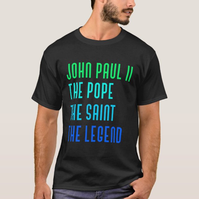 Pope John Paul Ii Generation Saint Catholic Rainbo T-Shirt (Front)