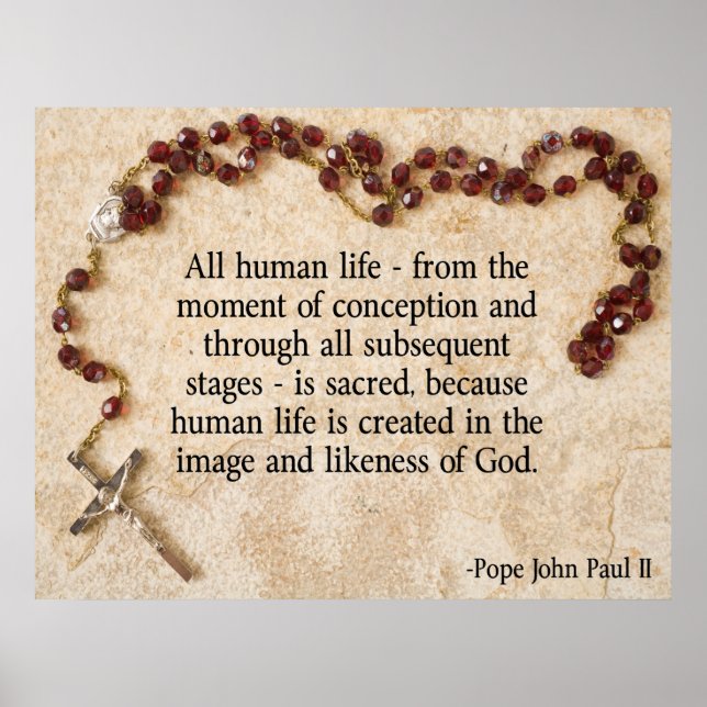 Pope John Paul Pro-Life Poster (Front)