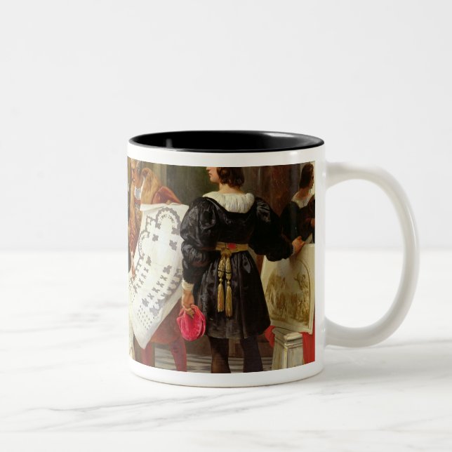Pope Julius II ordering Bramante Two-Tone Coffee Mug (Right)
